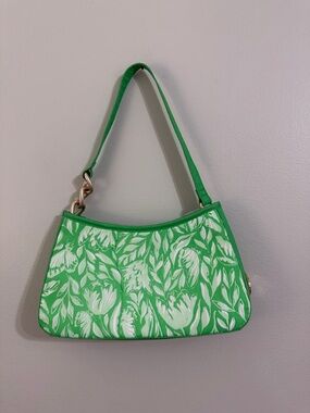Green Floral Print Shoulder Bag